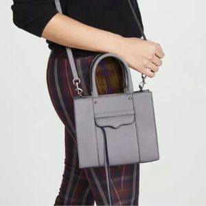 Rebecca Minkoff MAB Mini Tote, gray saffiano leather